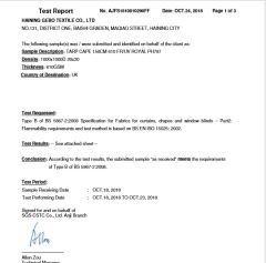 BS5867 Test certificate certificate from Haining Gebo Textile Co., Ltd.