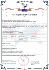 FDA certificate from Zhejiang Heerxin Refrigeration Appliance Technology Co., Ltd.