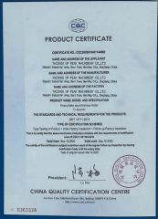 Product Certificate certificate from taizhou up peak Motor Co., Ltd.