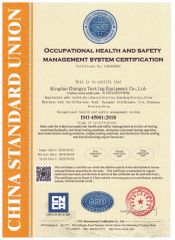 OCCUPATIONAL HEALTH AND SAFETY MANAGEMENT SYSTEM CERTIFICATION certificate from JINAN CHENGYU TESTING EQUIPMENT CO., LTD.