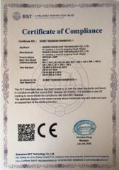 CE certification certificate from NINGBO DINOLIT OPTOELECTRONICS TECHNOLOGY CO. LTD