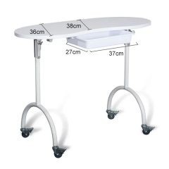 Foldable and Portable Manicure Table Nail Tables with Fan on Wheels - Image 2