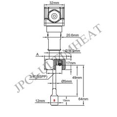 Premium Brass Body Paddle Flow Switches for Liquid Control Model NO. R1V Flow Rate 740 Voltage 250VAC Trademark JPCI Media Type - Image 4