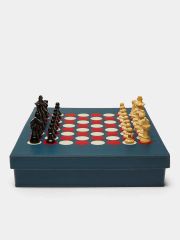 Rabitti 1969 Sanremo Leather Backgammon, Chess, Checkers and Dominoes Compendium Chess - Image 2