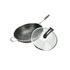 Wholesale OEM/ODM Modern Cookware 3-Ply Stainless Steel Honeycomb Non-Stick Wok Pan Chinese Wok - Yiwu Cassue Trading Co., Ltd