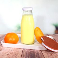Round Milkshake Bottle for Yoghurt and Beverages with Custom Label - Image 1