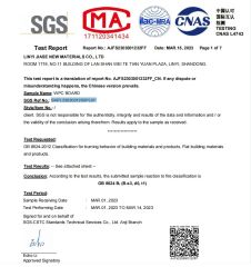 SGS Fire-resistant test:B1 certificate from LINYI JIASE NEW MATERIALS CO., LTD.