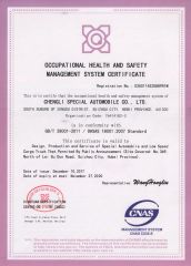 OCCUPATIONAL HEALTH AND SAFETY MANAGEMENT SYSTEM CERTIFICATE certificate from Chengli Special Automobile Factory