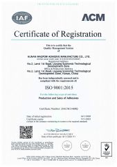 ISO certificate from Hunan Magpow Adhesive Group Co., Ltd.