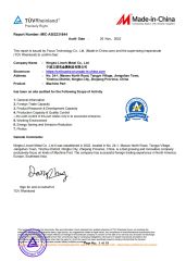 TUV certificate certificate of Ningbo Linork Metal Co., Ltd. – certificate photo, supplier certificates section