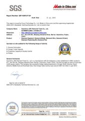 Supplier assessment report certificate from Quanzhou JDK Diamond Tools Co., Ltd.