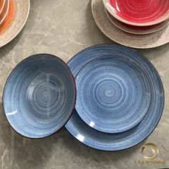 Multicolored Halo 18PCS Dinner Set Plate Stamp Decal Porcelainware Ceramic Kitchenware Tableware - Image 3