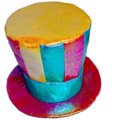 Halloween Clown High Hat Splicing Color Magic Hat Funny Party Scene Atmosphere Props - 5.0/5