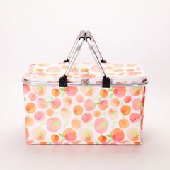 Outdoor Camping Folding Cooler Insulated Picnic Baskets 600d Oxford Aluminum Frame Handles Foldable Shopping Baskets Picnic Bags - Ningbo Yingxin Crafts Co., Ltd.