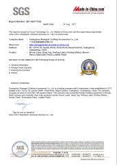 authentication by SGS certificate of Guangzhou Shangpin Clothing Accessories Co., Ltd. – certificate photo, supplier certificates section