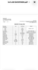 Report Of Anlysis certificate of PT KOPERASI PRODUSEN COKROAMINOTO – certificate photo, supplier certificates section