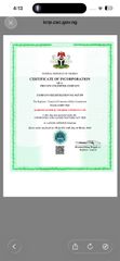 KAREEM GENERAL TRADING COMPANY LTD certificate from KAREEM GENERAL TRADING COMPANY LTD
