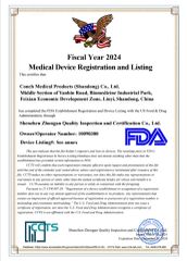 FDA certificate from Conch Medical Products (Shandong) Co., Ltd.
