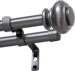 Metal Double Curtain Rods Adjustable Extendable Window Poles MOQ 1000 Shape Round Style Modern Feature Durable Color Customized - Image 1