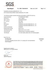 SGS certificate of Quanzhou Golden Nonwoven Co., Ltd. – certificate photo, supplier certificates section