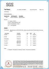 Asbestos-free test certificate from D&A Rubber Industries Ltd.