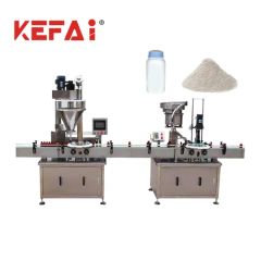 Kefai China Factory Vertical New Linear Auger Screw Food Protein Bottle Coffee Milk Can Tea Dry Powder Spice Weighing Dosing Filling Capping Packaging Machine - Image 2