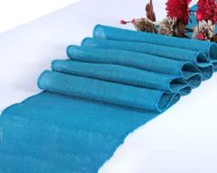 Customized Blue Finished Edge Home Decor Jute Table Runner - Image 6