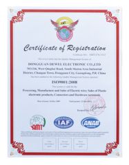 ISO:9001-2008 Certificate certificate from Dongguan Dewei Wire Co., Ltd.