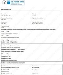 FDA certificate of Hunan World Well-Being Bio-Tech Co., Ltd. – certificate photo, supplier certificates section