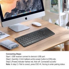 Bluetooth Wireless Keyboard with Compact Slim and X-Structure Keys Design and Touchpad Gaming Office Computer Keyboard - Image 6