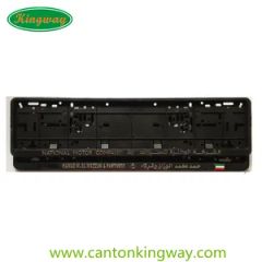 Premium Chrome Embossed Text and Logo Plastic Car License Plate Frame - Image 4