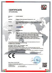 CE certificate from Dongguan Haloo Automation Equipment Co., Ltd.