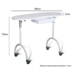 Foldable and Portable Manicure Table Nail Tables with Fan on Wheels - Image 3