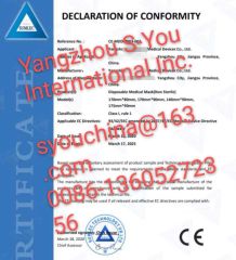 CE certificate from YANGZHOU S-YOU INTERNATIONAL INC.