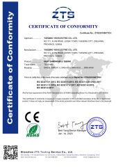 CE for heat shrinkable tubing certificated by ZTS certificate from Yueqing Yisi Electric Co., Ltd.