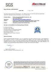 SGS certificate from Foshan Dongyisheng Metal Products Co., Ltd.