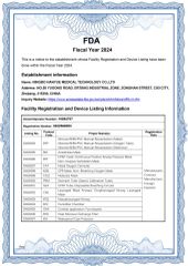 FDA certificate from Ningbo Hanyue Medical Technology Co.,Ltd