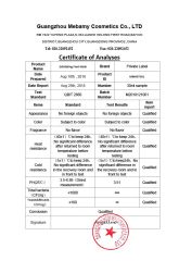 COA certificate from Guangzhou Mebamy Cosmetics Co., Ltd.