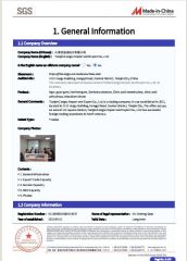 SGS certificate from Tianjin Cangtu Import and Export Co., Ltd.