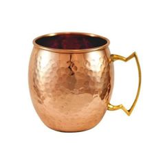 Glassware Hammered Copper Mug Shape Mug Color Copper Set Contents 1 Mug Drinkware Type Glassware Brand Gauransh - Image 2
