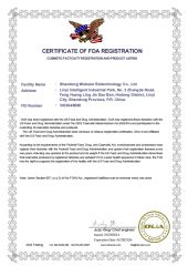 FDA certificate from Linyi Wobel Pet Supply Co., Ltd.