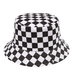 Comfortable Reversible Bucket Hats Checkboard Printing - Image 2