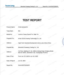 Test Report on Child Protective Cans in the United States certificate from Anhui Good Growing Technology Co., Ltd.