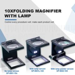 LED-Illuminated Magnifying Glass 10X for Screen Printing N.W 98g Color Black Origin China Handle Metal Shape Rectangle Lens Diameter 28mm - Image 3