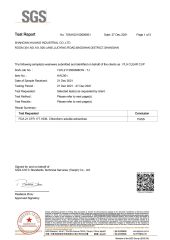 SGS Report certificate from Zhejiang Huiang New Material Technology Co., Ltd.