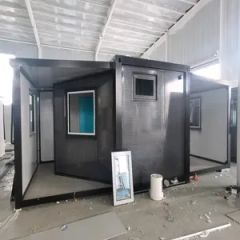 Black Corrugated Steel Modular Container House Prefabricated Portable Office Camp Cabin - Asen Prefab House Company Limited