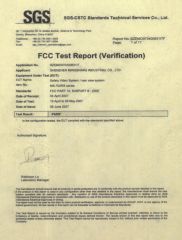FCC Certification certificate from Mingshang Technology Co., Ltd.