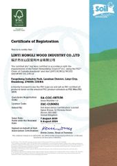 FSC certificate certificate from Shouguang Esen Wood Co., Ltd.
