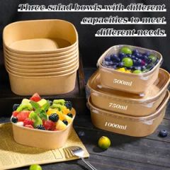 Durable Kraft Paper Bowls with Lids for Ice Cream and Salads - Xinguokang Paper Co., Ltd