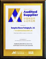 Audited Supplier certificate of Guangzhou Mousse Packaging Co., Ltd. – certificate photo, supplier certificates section